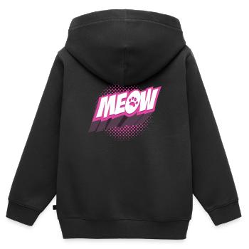 Katze Miau - Kinder Premium Organic Zip Hoodie - Schwarz - Hinten - AI Model Kid Male (0cm)