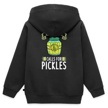 Vinegar cucumber cucumber cucumber Dill Cornichons cucumber - Kids Premium Organic Zip-up Hoodie - black - Back - AI Model Kid Male (0cm)