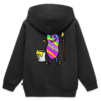 Erdnuss Kunstakademie Malen Grafiti Job - Kinder Premium Organic Zip Hoodie - Schwarz - Hinten - AI Model Kid Male (0cm)