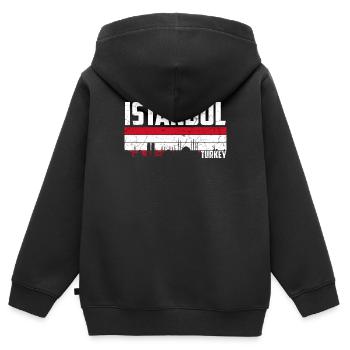 Istanbul - Kinder Premium Organic Zip Hoodie - Schwarz - Hinten - AI Model Kid Male (0cm)