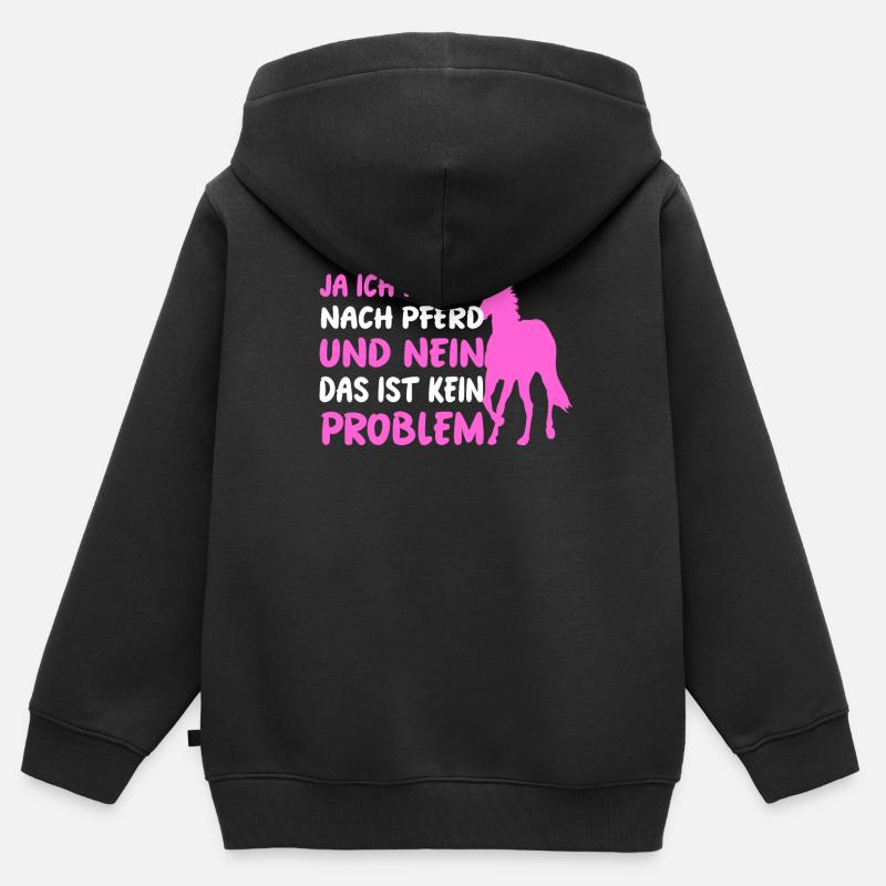 Oui, je sens le cheval non, c’est pas ça. - Sweat Premium à capuche zippé enfant bio - noir