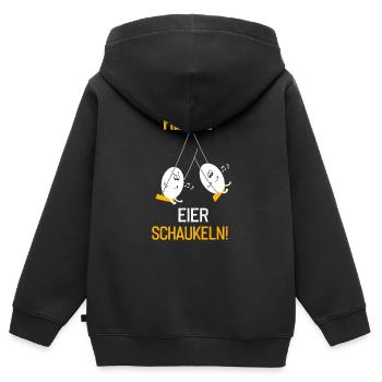 Heute Eier schaukeln - Kinder Premium Organic Zip Hoodie - Schwarz - Hinten - AI Model Kid Male (0cm)