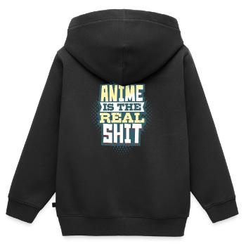 Anime - Kinder Premium Organic Zip Hoodie - Schwarz - Hinten - AI Model Kid Male (0cm)
