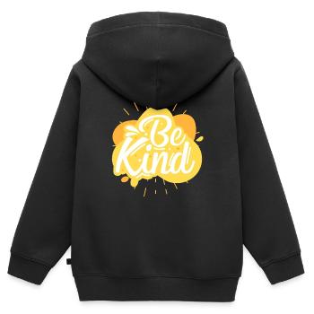 Sois gentille - Sweat Premium à capuche zippé enfant bio - noir - Dos - AI Model Kid Male (0cm)
