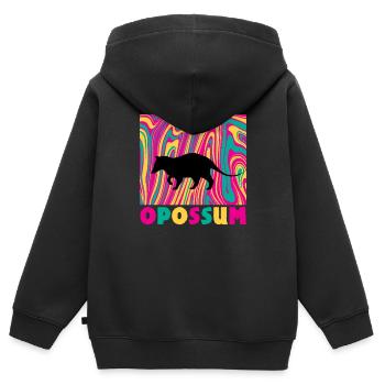 Opossum - Kinder Premium Organic Zip Hoodie - Schwarz - Hinten - AI Model Kid Male (0cm)