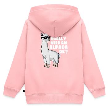Lustiges Lama Alpaka Allpaka Spruch Geschenk - Kinder Premium Organic Zip Hoodie - Rosa - Hinten - AI Model Kid Female (0cm)