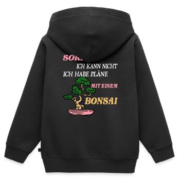 Lustiges Bonsai Sammler - Kinder Premium Organic Zip Hoodie - Schwarz - Hinten - AI Model Kid Male (0cm)
