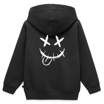 S’en sortir avec la langue - Sweat Premium à capuche zippé enfant bio - noir - Dos - AI Model Kid Male (0cm)