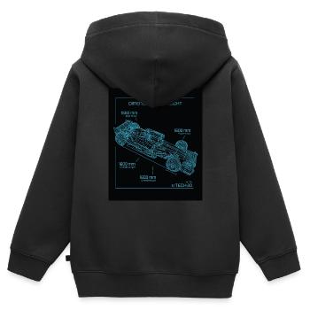 Racing car racing car racing car racing car racing driver - Kids Premium Organic Zip-up Hoodie - black - Back - AI Model Kid Male (0cm)