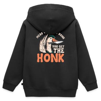 Gans - Kinder Premium Organic Zip Hoodie - Schwarz - Hinten - AI Model Kid Male (0cm)