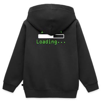 Nerdy Intern Tee - Kinder Premium Organic Zip Hoodie - Schwarz - Hinten - AI Model Kid Male (0cm)