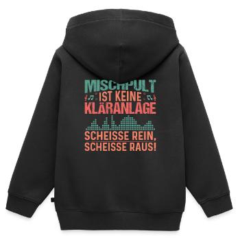 Tontechniker DJ lustiges Designs Mischpult - Kinder Premium Organic Zip Hoodie - Schwarz - Hinten - AI Model Kid Male (0cm)