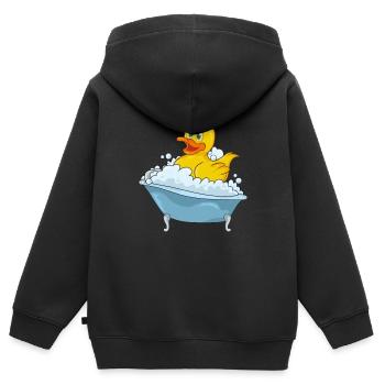 Bathing duck in a bathtub - Kids Premium Organic Zip-up Hoodie - black - Back - AI Model Kid Male (0cm)