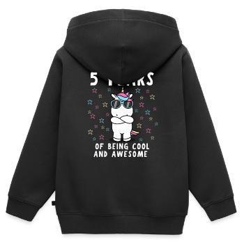 5. Geburtstag 5 Jahre Kindergeburtstag - Kinder Premium Organic Zip Hoodie - Schwarz - Hinten - AI Model Kid Male (0cm)