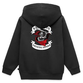 Ritter In Glänzender Rüstung Templar Ritter - Kinder Premium Organic Zip Hoodie - Schwarz - Hinten - AI Model Kid Male (0cm)