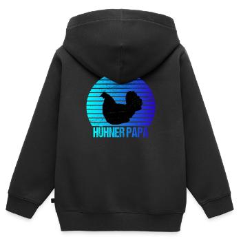 Hühner Papa Hühnerzüchter Hühnerstall - Kinder Premium Organic Zip Hoodie - Schwarz - Hinten - AI Model Kid Male (0cm)