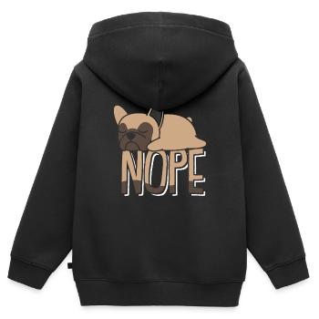 Nope Not Today Lazy Mood Sleepy Dog - Kids Premium Organic Zip-up Hoodie - black - Back - AI Model Kid Male (0cm)