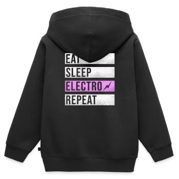 Techno Musique Electro Raver - Sweat Premium à capuche zippé enfant bio - noir - Dos - AI Model Kid Male (0cm)