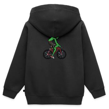 Alien Außerirdischer - Sweat Premium à capuche zippé enfant bio - noir - Dos - AI Model Kid Male (0cm)