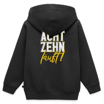 Achtzehn Läuft 18.Geburtstag 18 Geschenk - Kinder Premium Organic Zip Hoodie - Schwarz - Hinten - AI Model Kid Male (0cm)