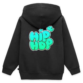 Hip Hop Rap Musik - Kinder Premium Organic Zip Hoodie - Schwarz - Hinten - AI Model Kid Male (0cm)