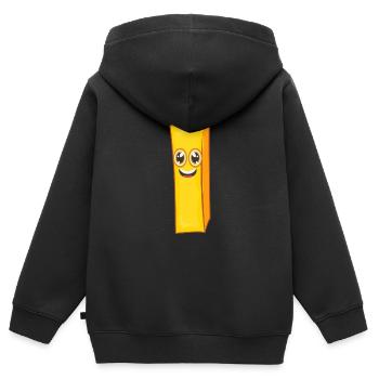Pommes - Kinder Premium Organic Zip Hoodie - Schwarz - Hinten - AI Model Kid Male (0cm)