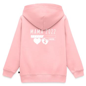 Damen Mama 2022 Loading - Werdende Mama - Kinder Premium Organic Zip Hoodie - Rosa - Hinten - AI Model Kid Female (0cm)
