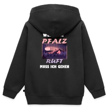 PFALZ PFÄLZER - Kinder Premium Organic Zip Hoodie - Schwarz - Hinten - AI Model Kid Male (0cm)