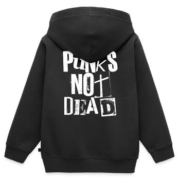 Punks Not Dead - Vintage Grunge - Punk Is Not Dead - Kids Premium Organic Zip-up Hoodie - black - Back - AI Model Kid Male (0cm)