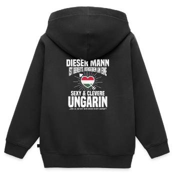 Ungarn Ungarn Geschenk Ungarn Geschenk Ungarn Lieb - Kinder Premium Organic Zip Hoodie - Schwarz - Hinten - AI Model Kid Male (0cm)