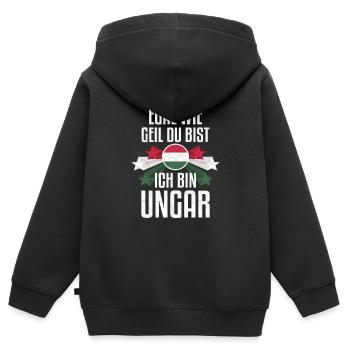 Ungarn Ungarn Geschenk Ungarn Geschenk Ungarn Lieb - Kinder Premium Organic Zip Hoodie - Schwarz - Hinten - AI Model Kid Male (0cm)