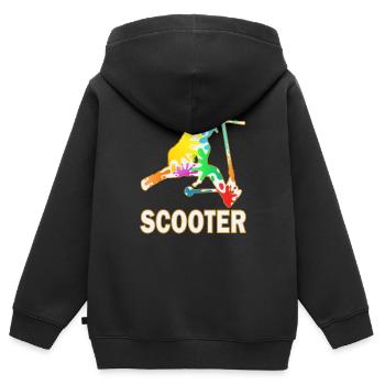 Cascade scooter scooter électrique scooter scooter - Sweat Premium à capuche zippé enfant bio - noir - Dos - AI Model Kid Male (0cm)