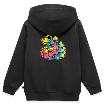Regenbogen Ente - buntes Entchen - Kinder Premium Organic Zip Hoodie - Schwarz - Hinten - AI Model Kid Male (0cm)
