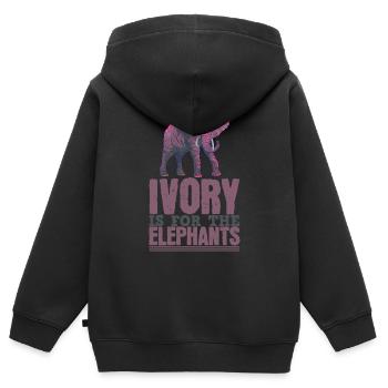 Elefant Leben Elfenbein - Kinder Premium Organic Zip Hoodie - Schwarz - Hinten - AI Model Kid Male (0cm)