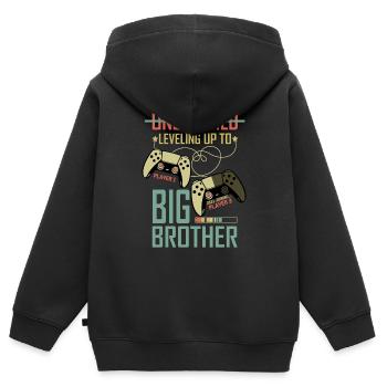 Großer Bruder 2021 Gamer Sohn - Kinder Premium Organic Zip Hoodie - Schwarz - Hinten - AI Model Kid Male (0cm)
