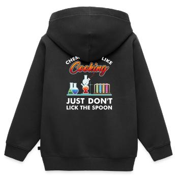 Chemie ist wie Kochen T-Shirt, Chemistry Nerds & - Kinder Premium Organic Zip Hoodie - Schwarz - Hinten - AI Model Kid Male (0cm)