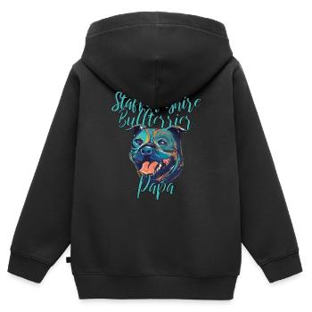 Staffordshire Bullterrier - Kinder Premium Organic Zip Hoodie - Schwarz - Hinten - AI Model Kid Male (0cm)
