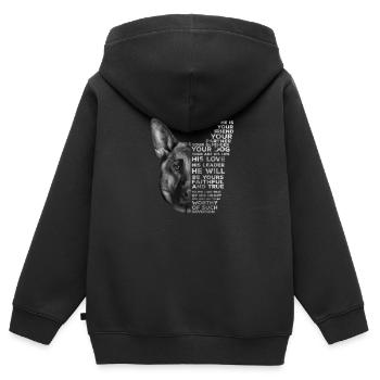German Shepherd - Sweat Premium à capuche zippé enfant bio - noir - Dos - AI Model Kid Male (0cm)