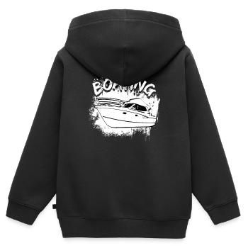 Boot Regatta . Motorboot Motoryacht . Yacht Segeln - Kinder Premium Organic Zip Hoodie - Schwarz - Hinten - AI Model Kid Male (0cm)