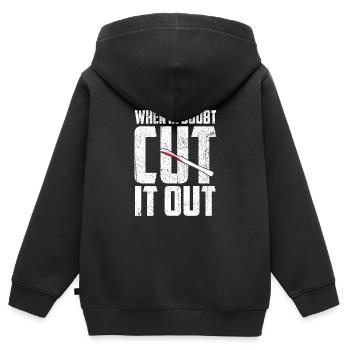 Chirurg - Kinder Premium Organic Zip Hoodie - Schwarz - Hinten - AI Model Kid Male (0cm)