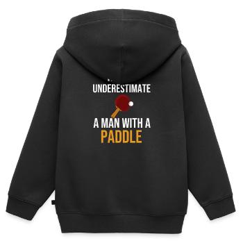 Joueur de ping-mÃ oiseur de ping-cÃ’t - Sweat Premium à capuche zippé enfant bio - noir - Dos - AI Model Kid Male (0cm)