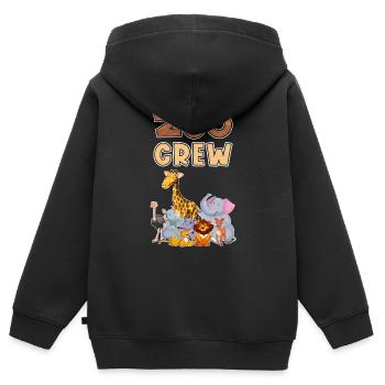 Zoo Crew Zoo Excursion Enfants - Sweat Premium à capuche zippé enfant bio - noir - Dos - AI Model Kid Male (0cm)