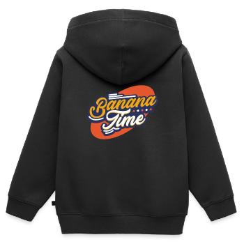 Banane - Kinder Premium Organic Zip Hoodie - Schwarz - Hinten - AI Model Kid Male (0cm)