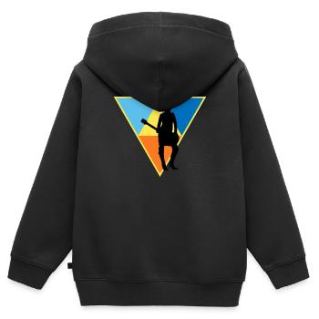 Distressed Musician - Kinder Premium Organic Zip Hoodie - Schwarz - Hinten - AI Model Kid Male (0cm)