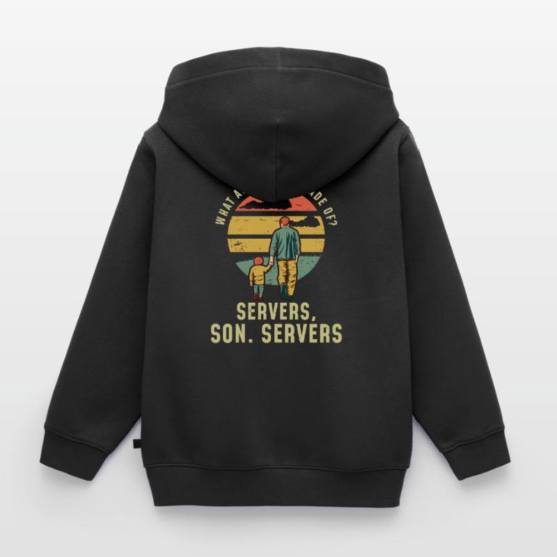 Programmer Father and Son Cloud Server Kids Premium Organic Zip-up Hoodie
