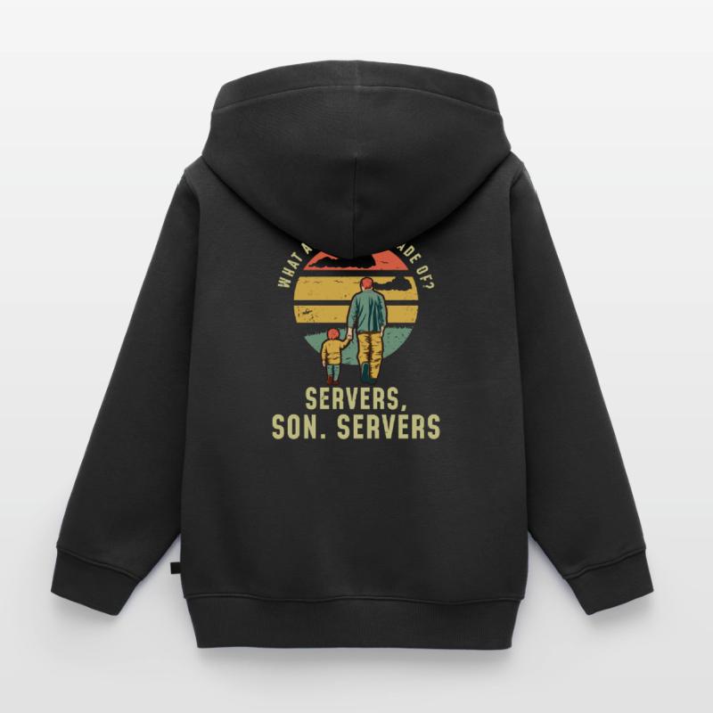 Programmer Father and Son Cloud Server Kids Premium Organic Zip-up Hoodie