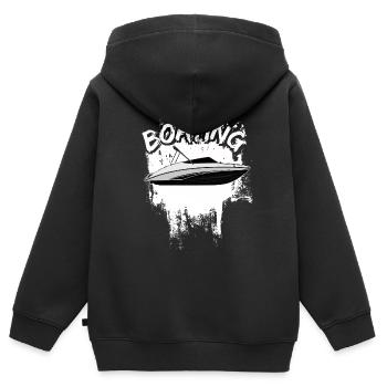 Boot Regatta . Motorboot Motoryacht . Yacht Segeln - Kinder Premium Organic Zip Hoodie - Schwarz - Hinten - AI Model Kid Male (0cm)