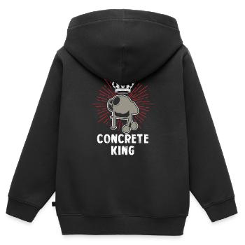 Beton Handwerker King Betonmischer Heimwerker - Kinder Premium Organic Zip Hoodie - Schwarz - Hinten - AI Model Kid Male (0cm)