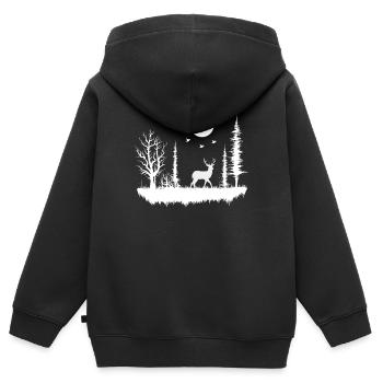 forêt nature nature nature - Sweat Premium à capuche zippé enfant bio - noir - Dos - AI Model Kid Male (0cm)