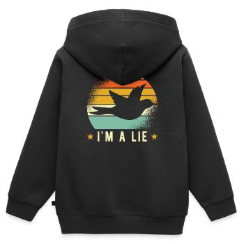 Birds Lie Meme - Kids Premium Organic Zip-up Hoodie - black - Back - AI Model Kid Male (0cm)